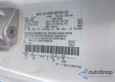 2023 Ford Transit Connect Xlt Cargo Van z USA, uszkodzony, nr VIN NM0LS7T28P1558919